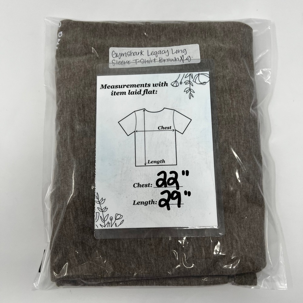 Gymshark Legacy Lifting Club Long Sleeve T-Shirt Mens XL Heather Brown A2A1G - Picture 7 of 7